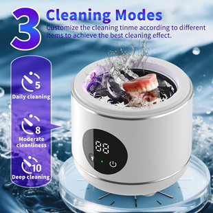 Cross-Border Private Model New Pacifier Jewelry Uv Ultrasonic Cleaning Machine Braces Dentures Household Mini Cleaner