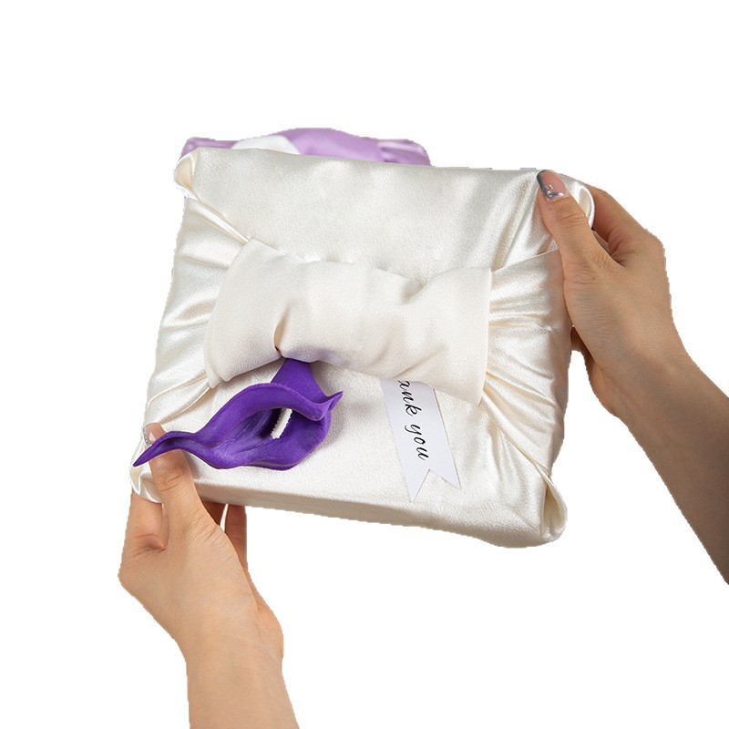 Furoshiki box wrapped cloth square scarf wedding candy box empty box wedding bridesmaid niche silk satin cloth souvenir gift box 5