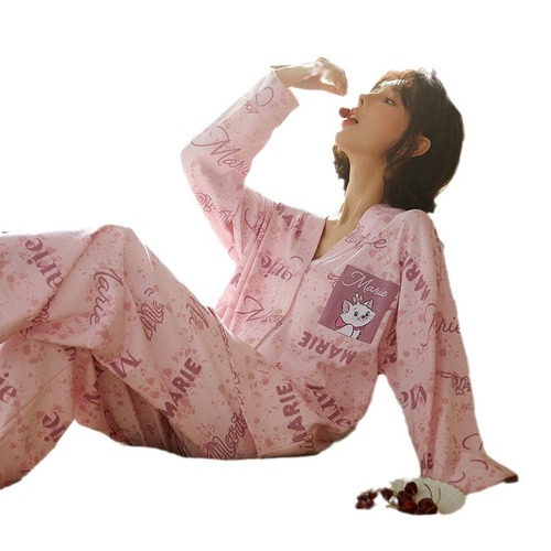 Women's Spring and Autumn Long Sleeve Cute Girl Cardigan Ins Style Homecoming Pajamas for Dropshipping