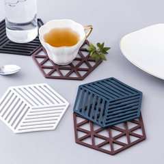 A220 Hollow Solid Color Tea Cup Mat Nordic Style Home Decor Heat Resistant Insulating Mat Non-Slip Insulating Bowl Mat
