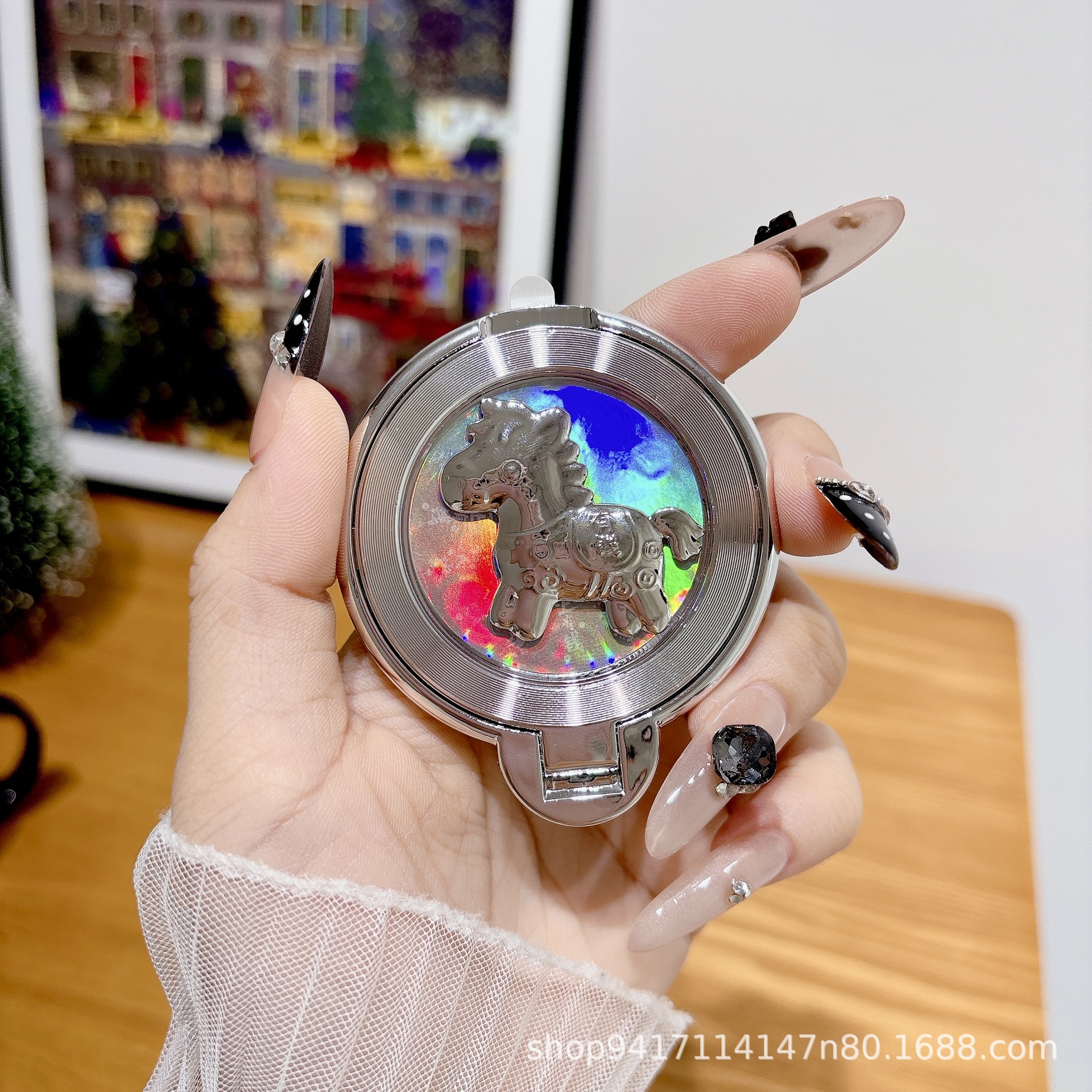 Stress Relief Magic Rotating Pony Gyro Phone Stand Phone Case Creative Ring Three-Dimensional Multifunctional Universal Model