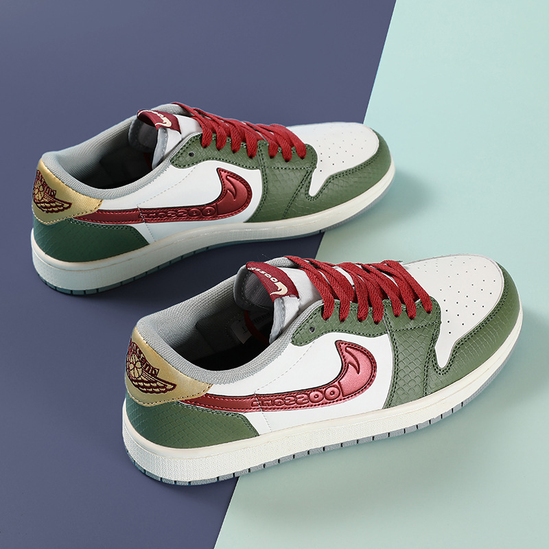 Nike Aj1 Low-Top Green Dragon Sneakers for Men and Women, Casual Shoes from Putian, Couple's Practical Basketball Sports Shoes, Aj Men's Shoes Nike Aj1 Low-Top Green Dragon Sneakers for Men and Women, Casual Shoes from Putian, Couple's Practical Basketball Sports Shoes, Aj Men's Shoes