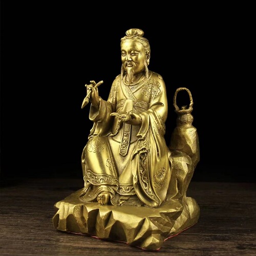 Pure copper medicine king Sun Simiao bronze statue home furnishings, famous doctor, holy doctor Sun Simiao statue, handicrafts decorations, miracle doctor