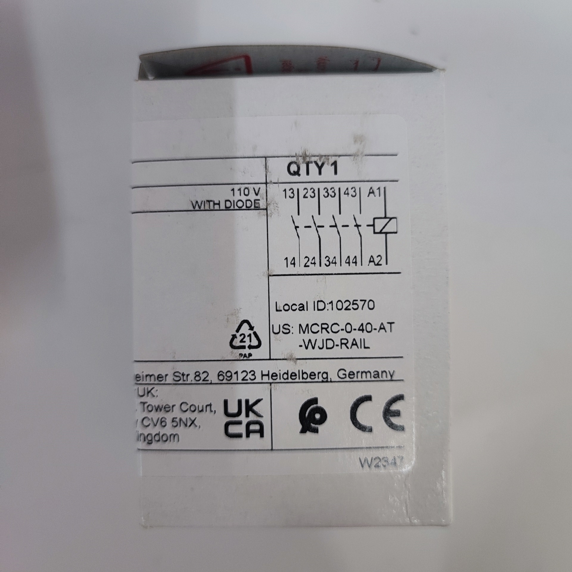 MC2C400ATWL 接触器 MC2C400ATWN 照明控制 MC1CB00ATWD 二常开GE