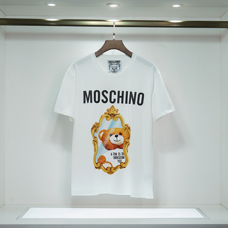 2025 春夏新作メンズカジュアルラウンドネック半袖 T シャツ中空刺繍クマ文字ルーズで多用途|undefined