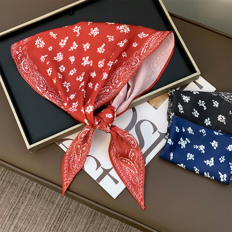 Flores de anacaju cortadas bufandas de seda de cuello bufandas de alto nivel bufandas de cabello bufandas multifuncionales bufandas triangulares bufandas de cintura bufandas