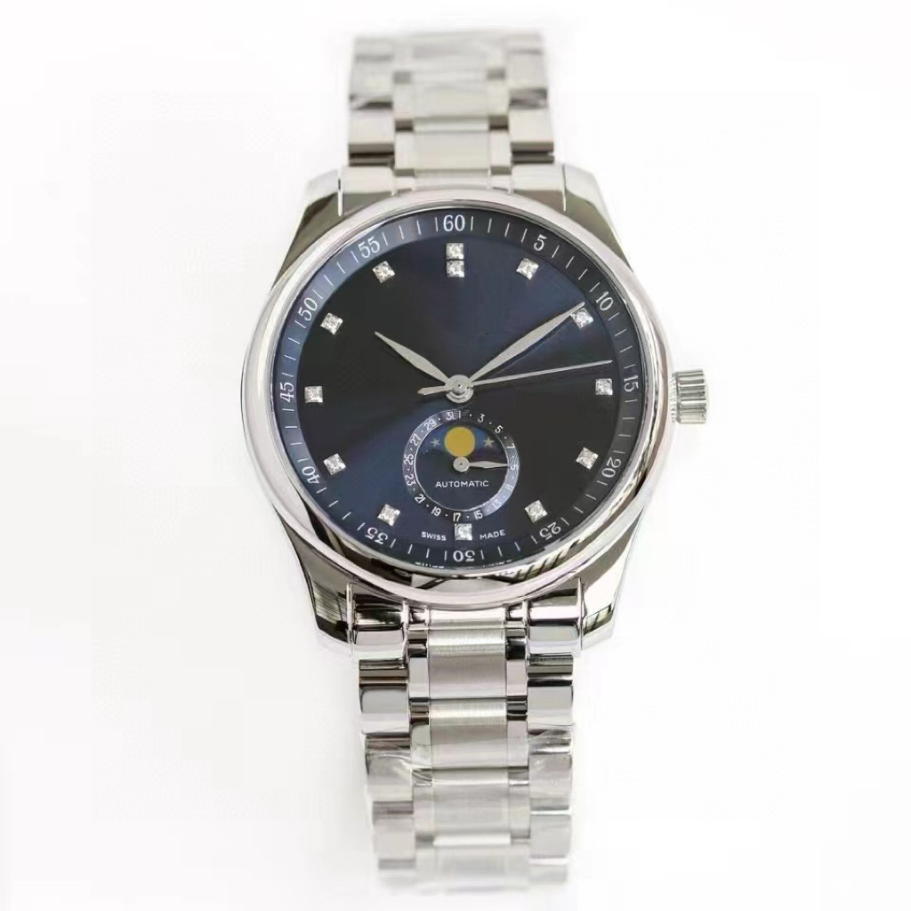 Factory Direct Sales Dropshipping Famous Craftsman Moon Phase 40mm Large Dial Fully Automatic Mechanical Men's Steel Strap Waterproof Watch