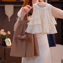 女童夏装背心套装2025新款夏季洋气儿童女孩宝宝无袖阔腿裤两件套