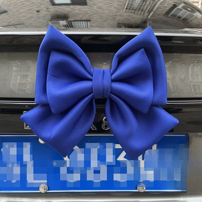 Trunk Tail Car Sticker | Car ornaments - high-quality-space-cotton-material-2428cm-sapphire-blue-bow