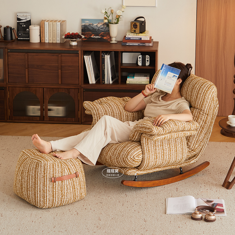 Silla de mecedora medieval silla de descanso para adultos 2026 sofá de lujo relajado silla de balcón casual silla individual