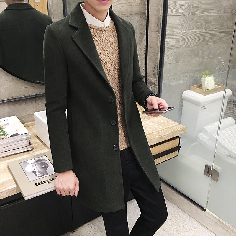 2019 otoño e invierno nuevo abrigo de lana para hombre