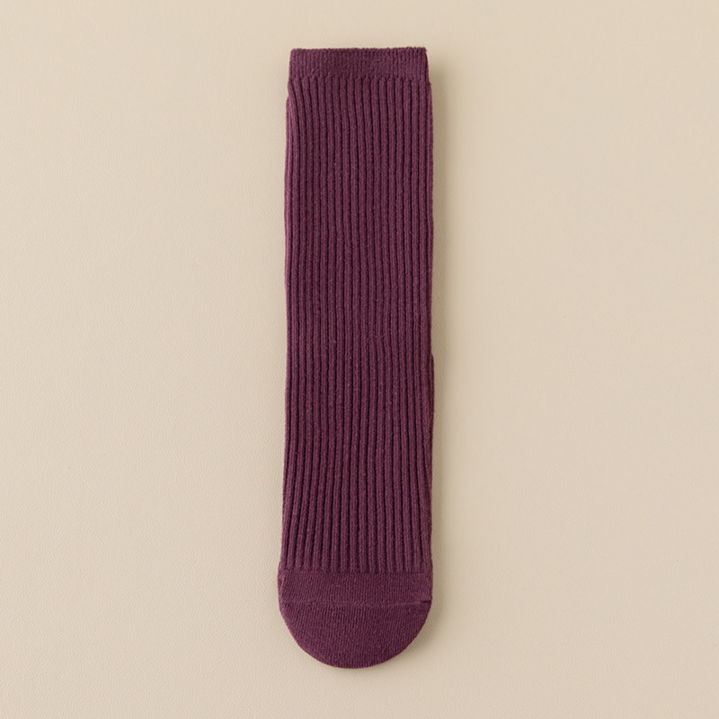 Calcetines de baile infantiles de colores brillantes, calcetines largos de color sólido para niños y niñas, calcetines hasta la pantorrilla de doble aguja, calcetines largos rectos al por mayor.