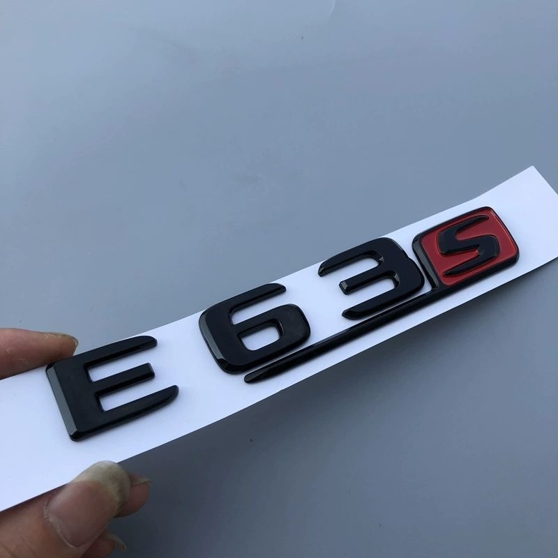 Suitable For New Mercedes-Benz C63S Car E63 Rear Tail Emblem GLE63 Modified GLC63 Logo Sticker Black_voghion.com