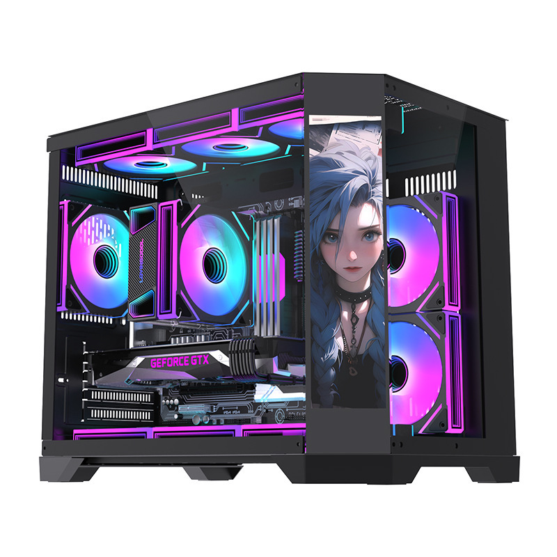 LOVINGCOOL台式电脑游戏海景房机箱 支持360水冷9.16寸高清液晶屏|undefined