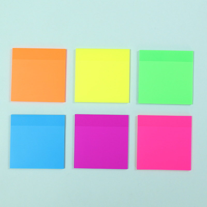 Adhesivo de color fluorescente, adhesivo de índice de ladrillo de papel, adhesivo de papelería para estudiantes de color PET transparente, adhesivo de conveniencia transparente
