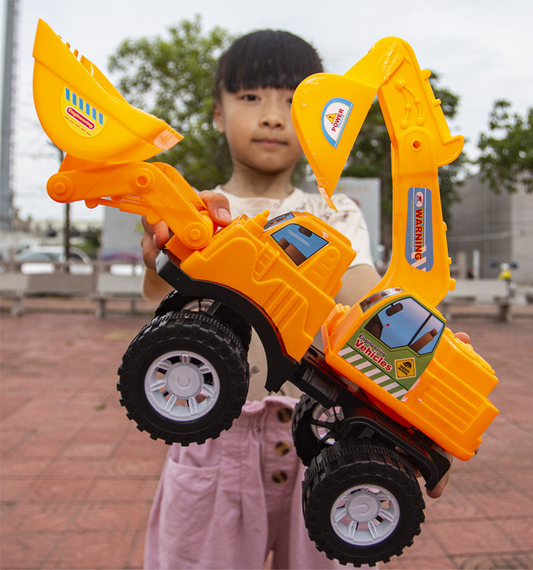 Excavadora de vehículo de ingeniería multifuncional para niños de comercio exterior, coche de juguete deslizante inercial de gran tamaño, suministro de fabricante de playa