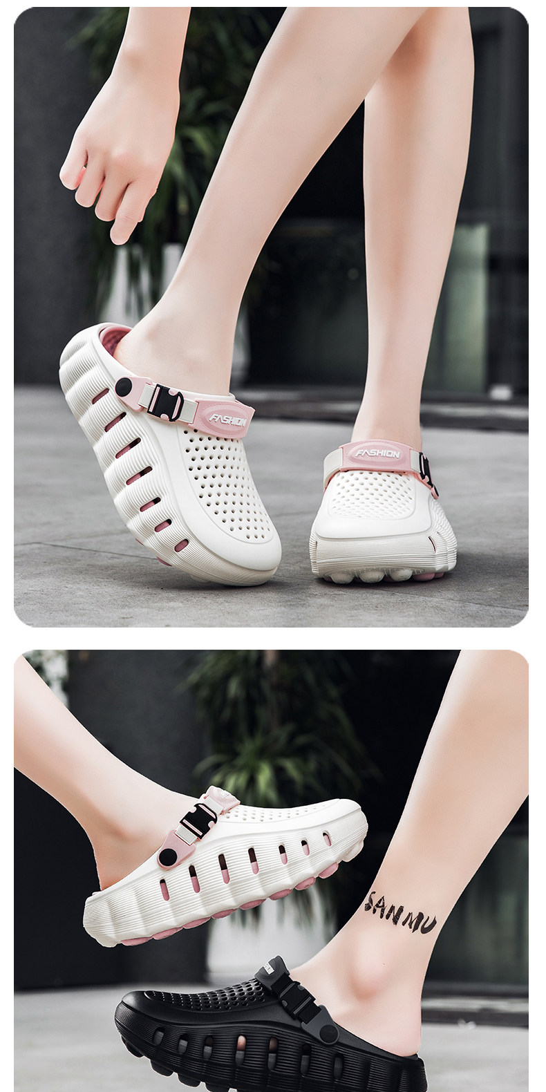 Men's Casual Closed-toe Sandals, Versatile Perforated Shoes_voghion.com