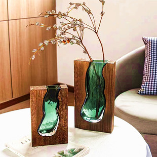 New Chinese style glass vase wholesale ornaments home accessories living room porch hydroponic flower vase high-grade soft outfit