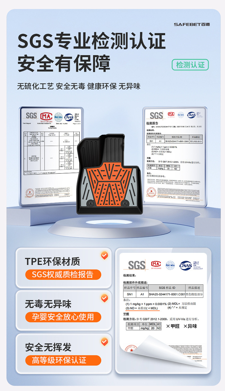 Suitable for Denza N8L N9 Special Vehicles, Colorful Tpe Car Floor Mats, Trunk Mats, Car Accessories