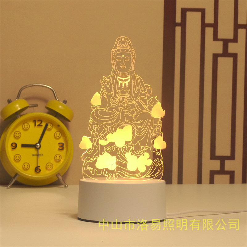 3D lámpara de noche acrílica atmósfera regalos de cabecera atmósfera lámpara de evento regalos al por mayor DIY lámpara de escritorio ideas de Navidad