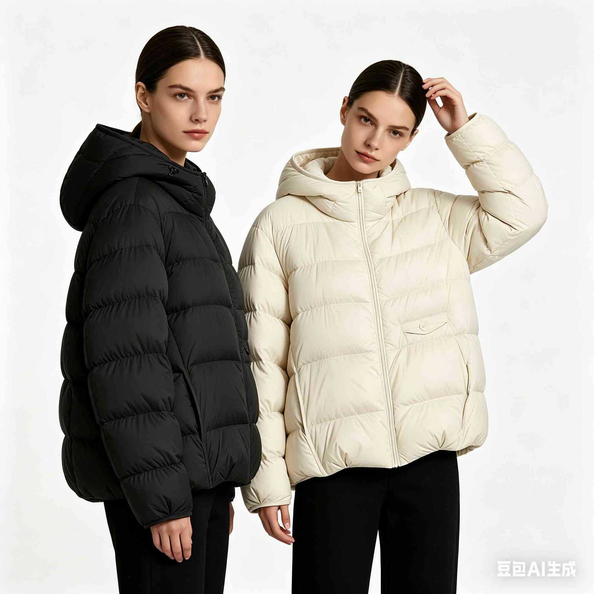 New winter 2026 thickened puff-style hooded short puffer jacket for petite women, super cute!