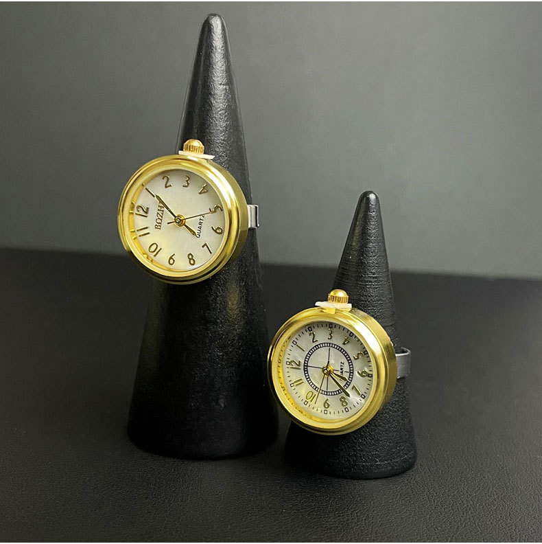 Daily, Street Occasion Quartz Movement Round Pattern Classic Style Round Quartz Watch Rings
