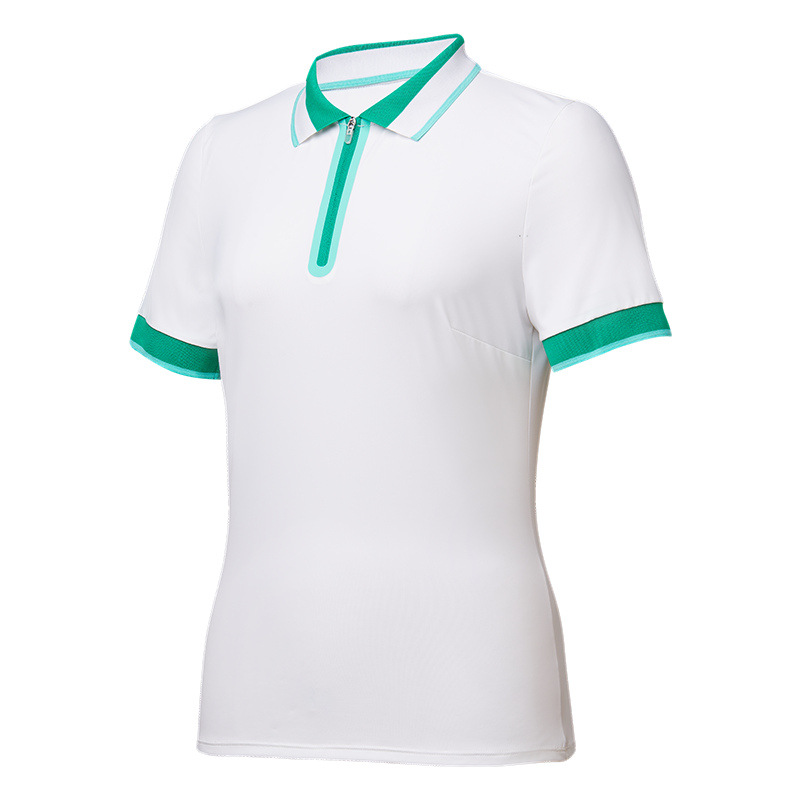 Nueva versión de polo deportivo, solapa de golf para mujer, tenis de secado rápido, camiseta de manga corta, top de verano en contraste
