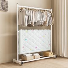 双层晾衣架落地式卧室衣架立式晒衣架收纳简易衣帽架工厂直销