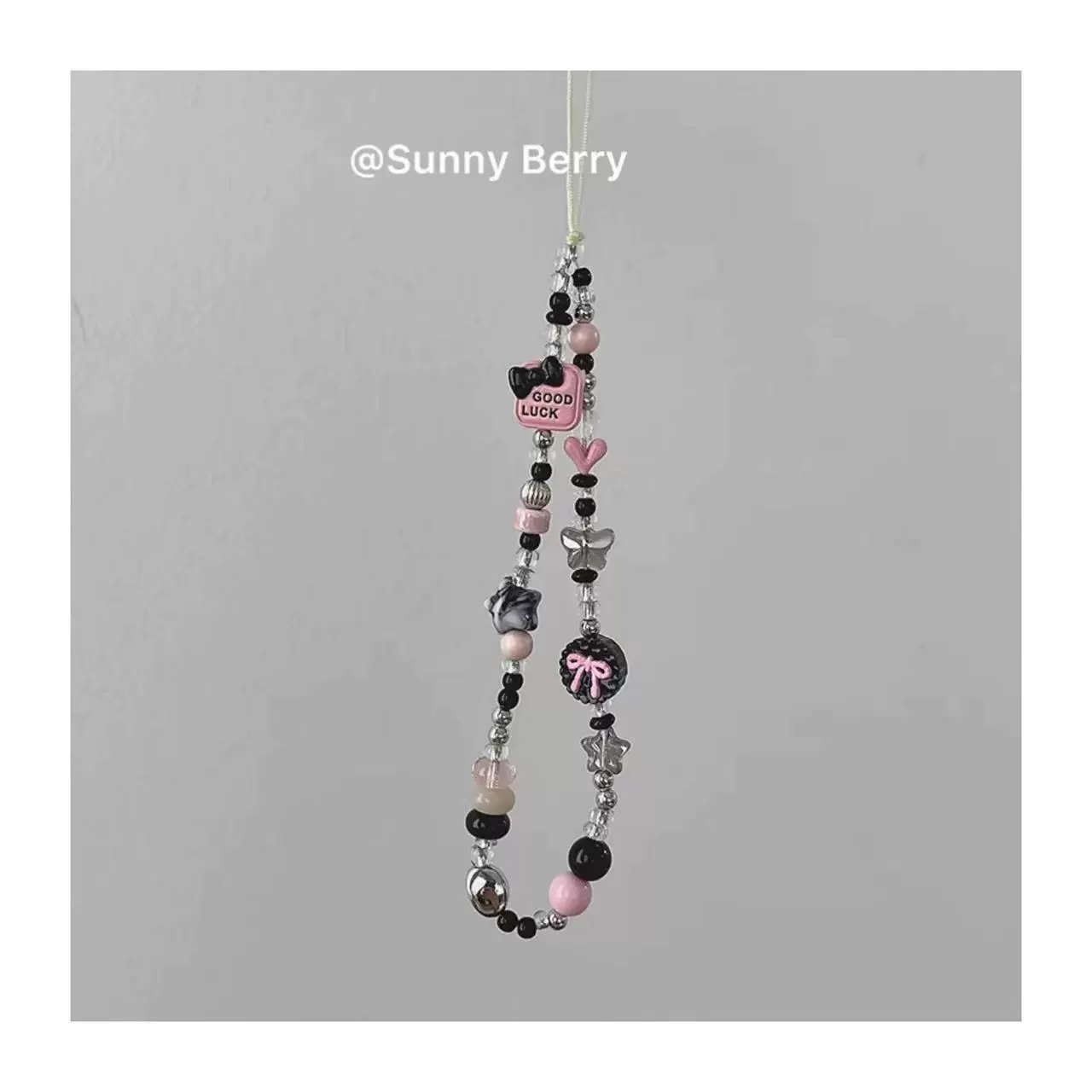 Beaded Phone Strap DIY, 12 cm Pendant with Bow Accent, Multi-use Camera & Mobile Charm