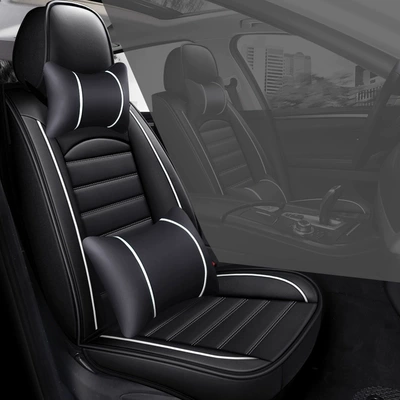 Seat cushion, seat cover — Car Seat Cushions, Full-Coverage Seat Covers - black-and-white-deluxe-edition-single-seat-no-wash-full-surround-leather