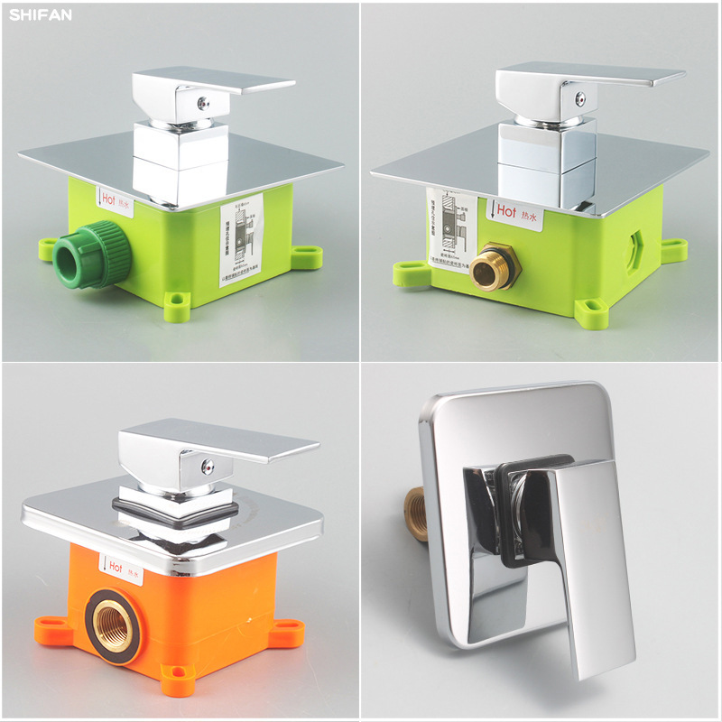 All copper concealed embedded mixing valve Hotel concealed hot and cold mixing valve Removable concealed shower valve