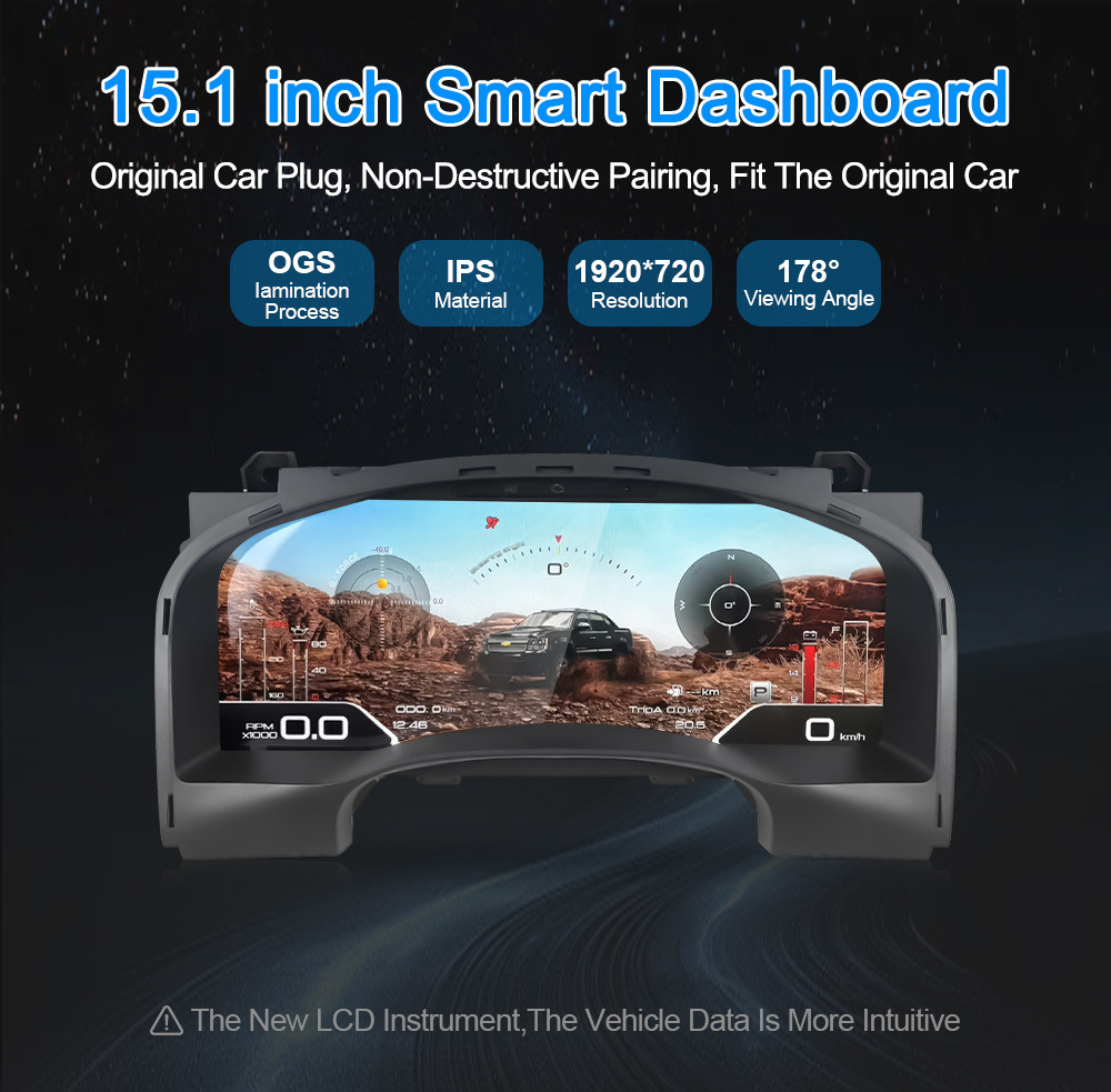 Suitable for Chevrolet Tahoe/Gmc /Yukon Special Full Lcd Instrument Panel 15.1 Inch 6 Ui Options