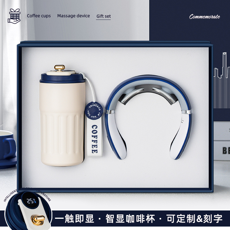 Conjunto de regalos de negocios taza de café combinación de bancos y finanzas compañías de aniversario de apertura regalos prácticos personalizados