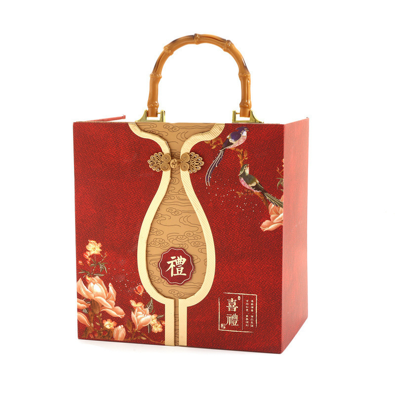 中国式喜糖礼箱完成品超大型結婚喜事糖箱婚約二重手提げ礼箱お土産|undefined