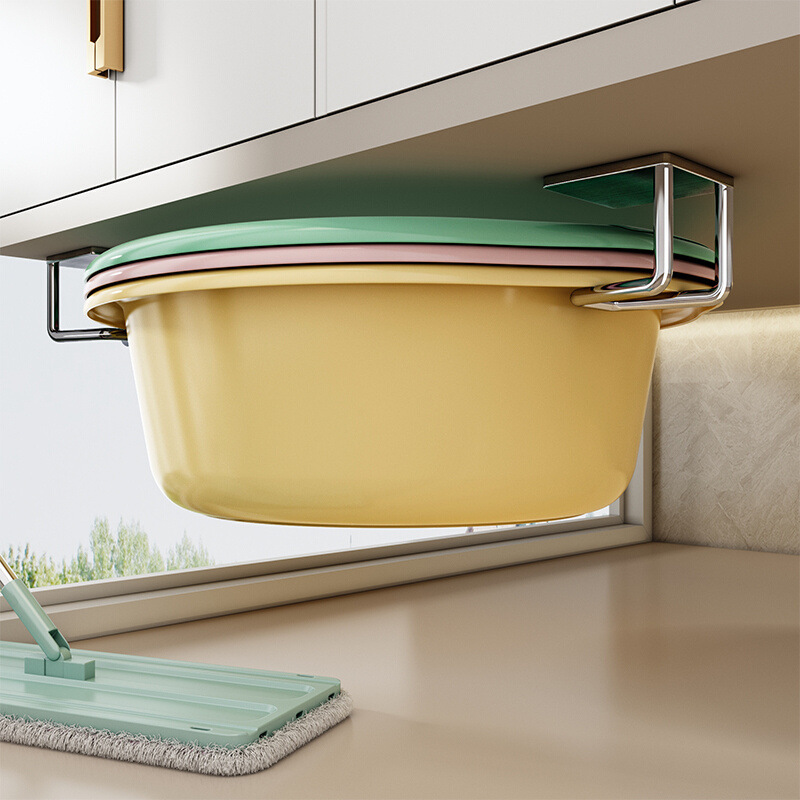 No-Drill Hook Stainless Steel Washbasin Storage Rack Bathroom Basin Rack Wall-Mounted Bathroom Basin Hook