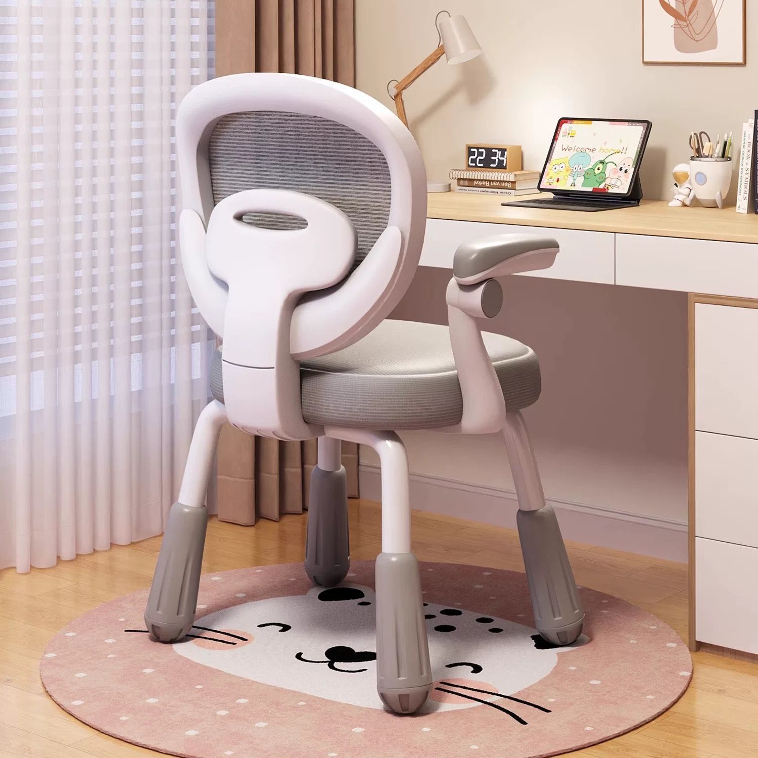 Children's Learning Chair for Home Use, Stable and Adjustable, Suitable for Primary and Secondary School Students to Correct Sitting Posture, Desk Writing Chair