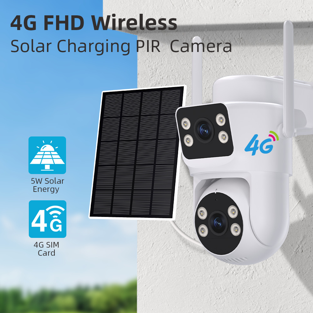 icsee solar energy low power consumption 4G full color 24HAOV video camera outdoor waterproof SIM full color AI HD