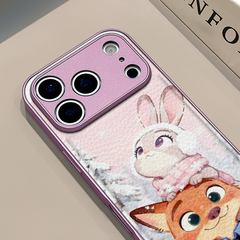 Fox Snowflake para Apple 17pro caso de teléfono iPhone 16pm estampado de cuero 15 personalidad 14plus anti-caída 1