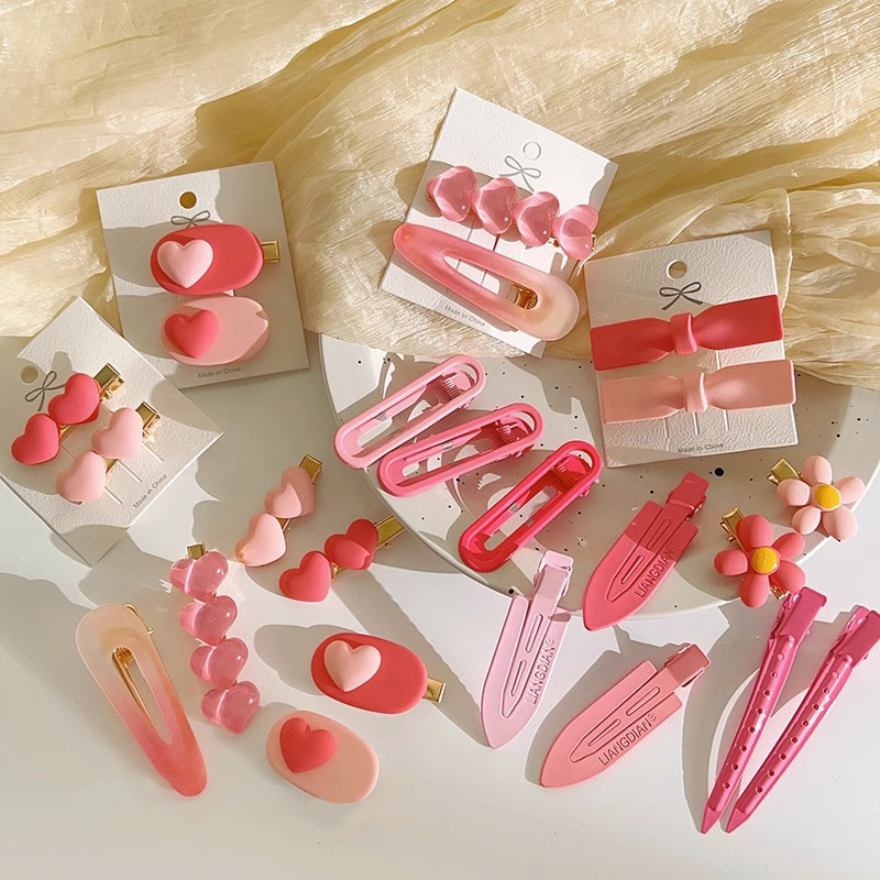 Pinzas de pelo pequeñas con flequillo rosa dopamina para niñas, 2025, horquillas laterales con flequillo, pinzas de pico de pato para niños