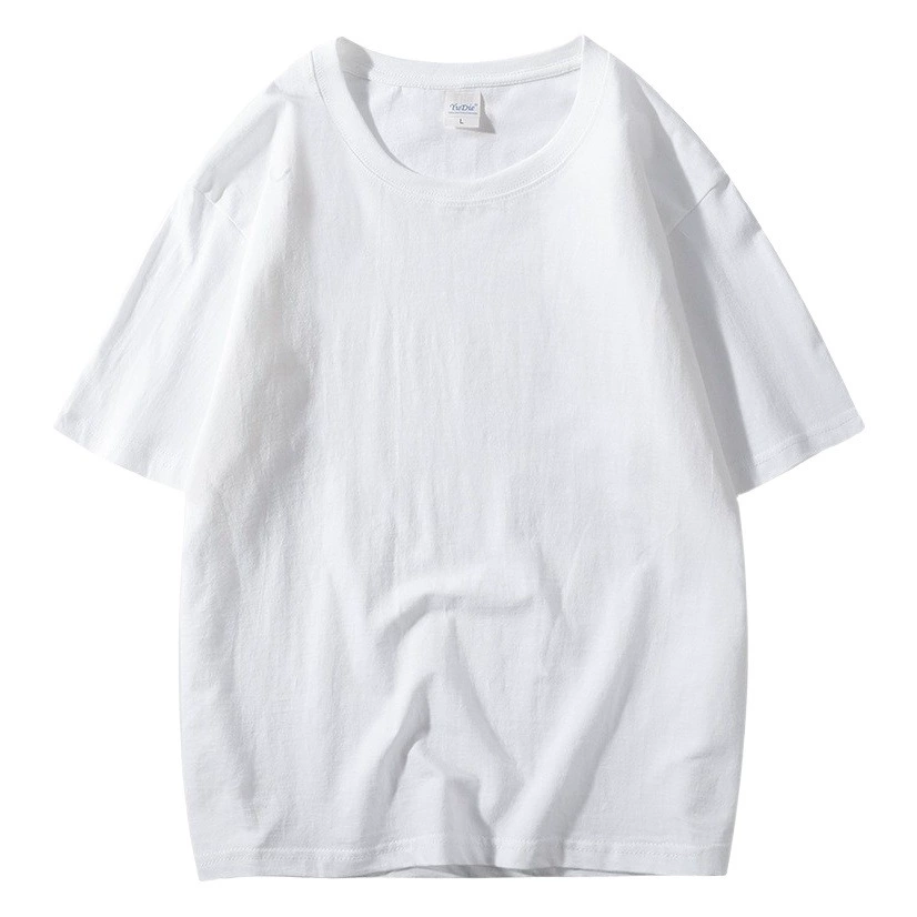 Мужская футболка с круглым вырезом из 100% чесаного хлопка, 180 г, с коротким рукавом, с принтованным логотипом, повседневная и универсальная, для работы и униформы.