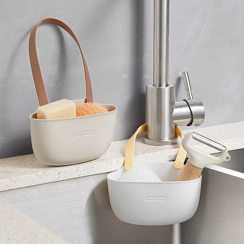 Sink drain basket hanging bag dishwashing sponge faucet storage rack kitchen supplies sink punch-free hanging basket
