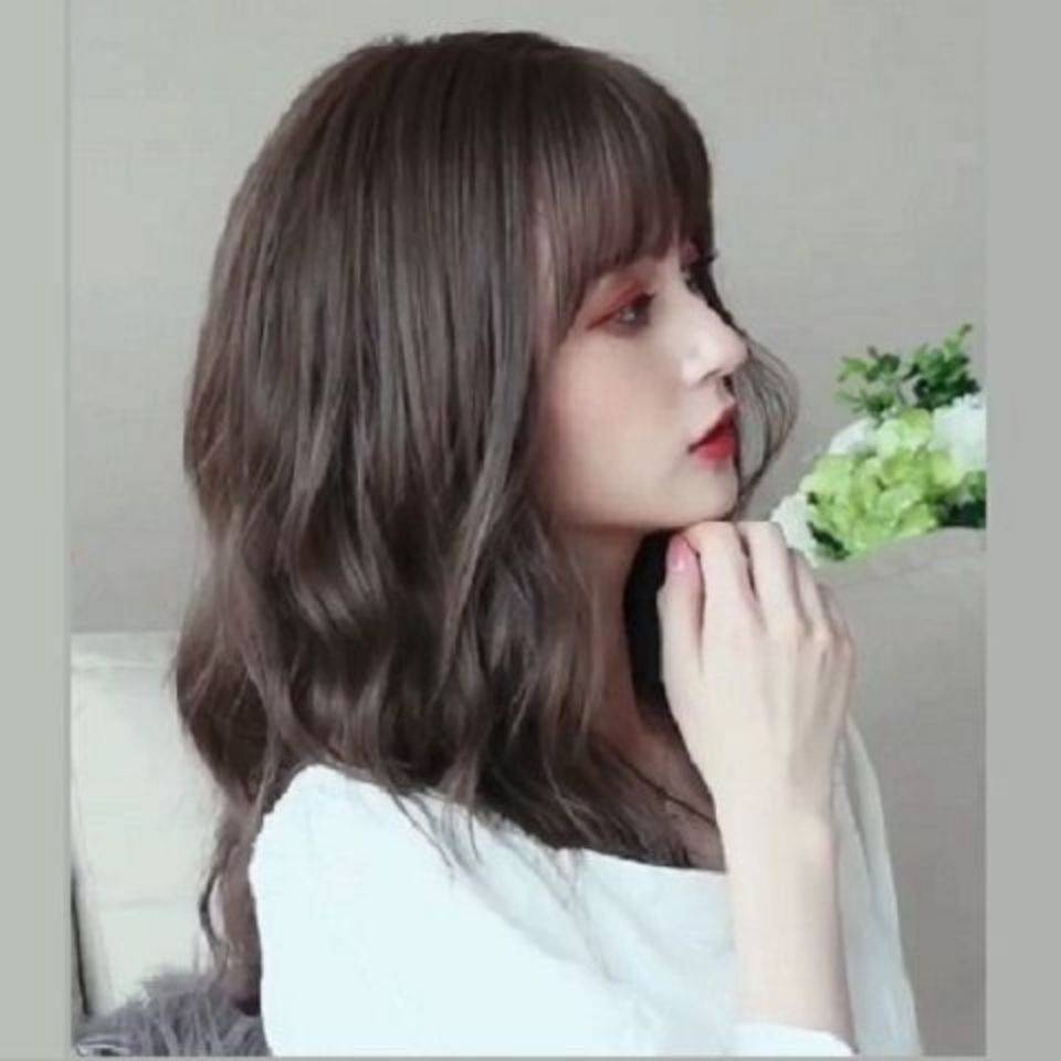Perruque Femme Cheveux Mi-longs Tête Complète Réaliste Longueur Épaule Cheveux Courts Bouclés Étudiant Célébrité Internet Micro-bouclés Visage Rond Mode Perruque Couverture_voghion.com
