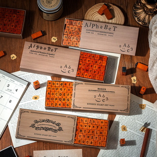 70 Pieces of Time Spelling, Retro Letters, English Numbers, Handbook Seals, Typewriter Series Decorative Printing Materials