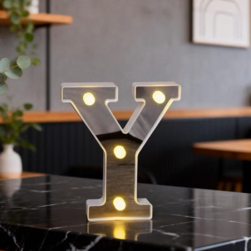 Lámpara LED Decorativa de Letras y Números de Plástico para Fiestas, Cumpleaños y Eventos image 70