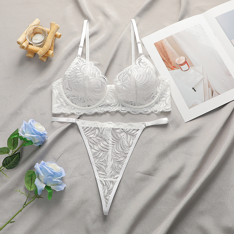 Nylon, Polyester Fabric Type Solid Color Gather Comfort Bra&Panty Set
