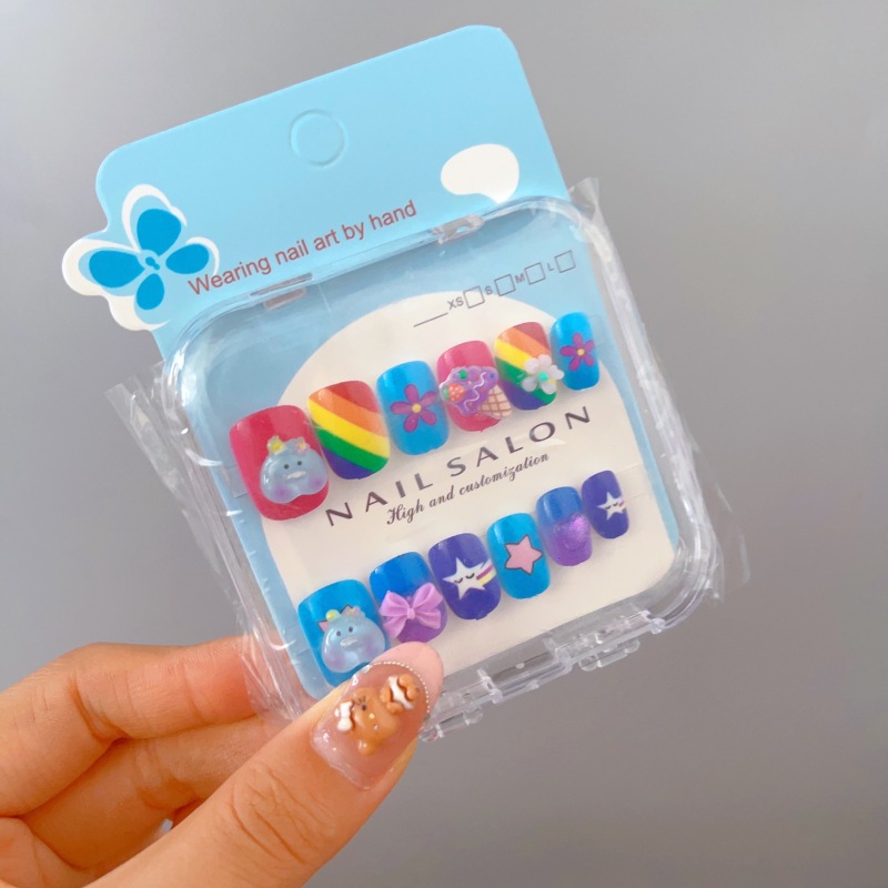 Niños que usan uñas niñas cortas 2025 nuevo estilo de alta sensación pegatinas de uñas no tóxicas y inodoras pegatinas de uñas especiales para niñas