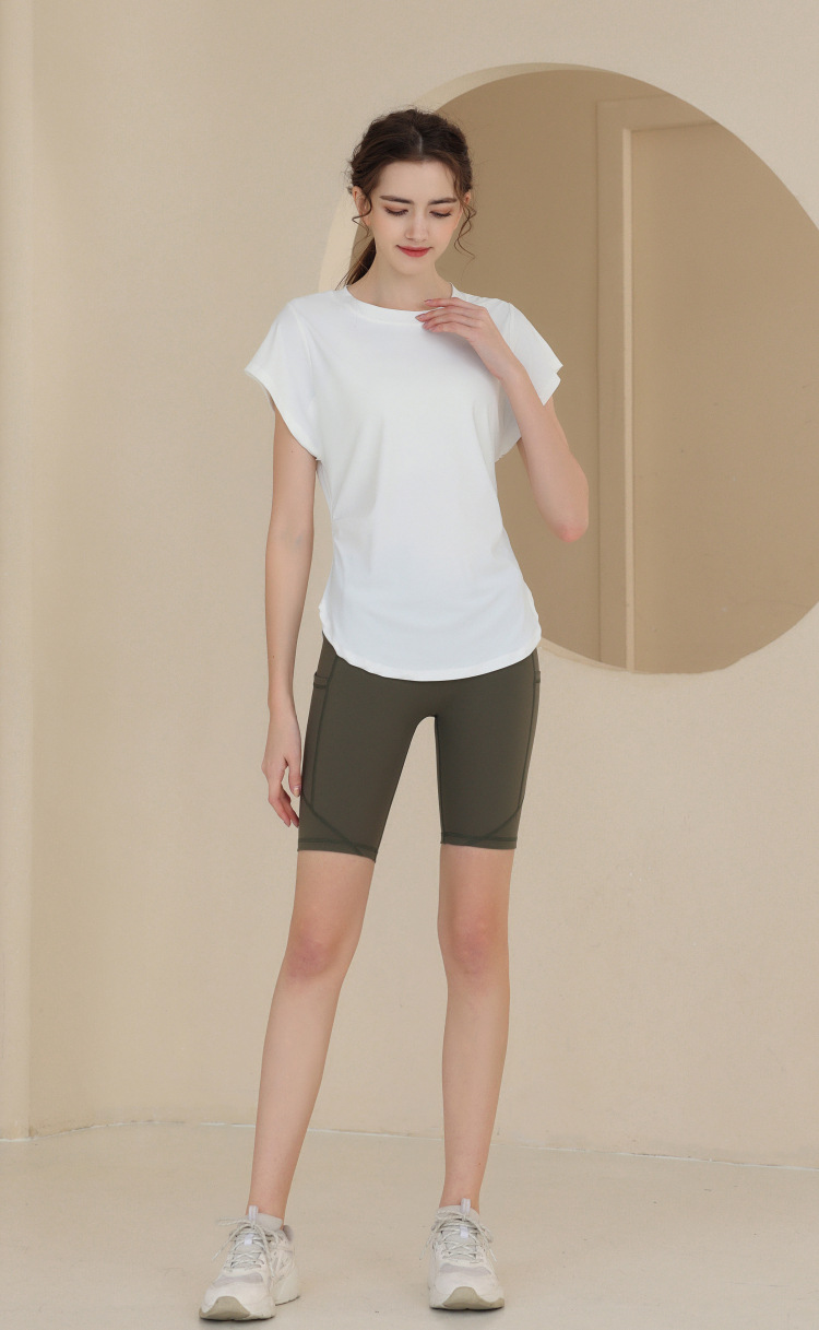 New Snowflake Cotton Breathable Sports Top Women's Short Sleeve T-shirt Running Training Cover Up Slimming Fitness Yoga_voghion.com