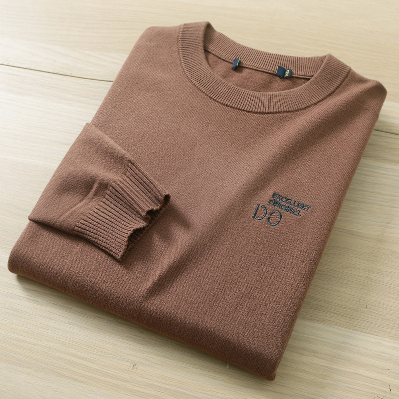 Men's Long Sleeve Knit Sweater with Letter Embroidery for Autumn and Winter Fashion D1U015 Men's Long Sleeve Knit Sweater with Letter Embroidery for Autumn and Winter Fashion D1U015
