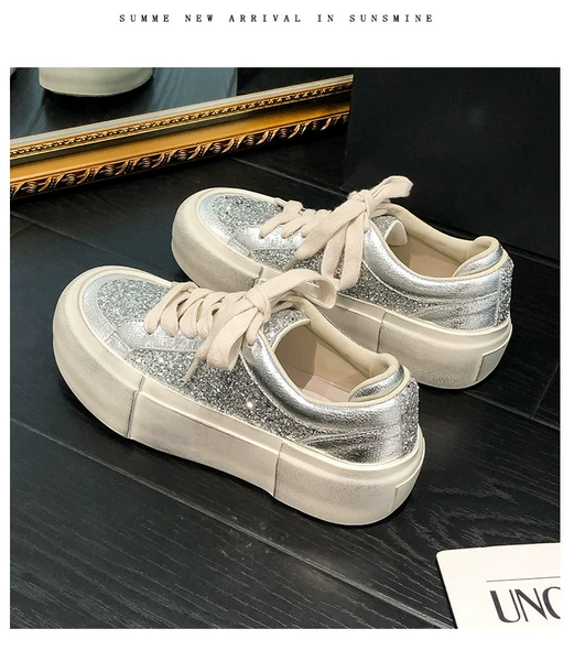 Silver (shoes are worn and dirty)