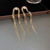 Silver needle, fashionable advanced metal earrings, European style, high-quality style, wholesale